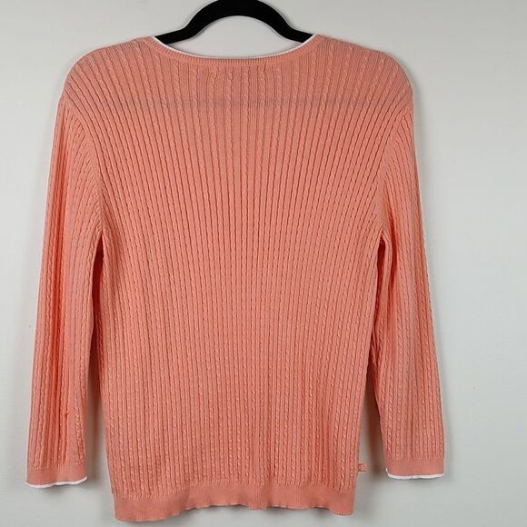 Lauren Ralph Lauren Classic Tennis Cable Knit Sweater Size M Old Money Preppy - Picture 9 of 10